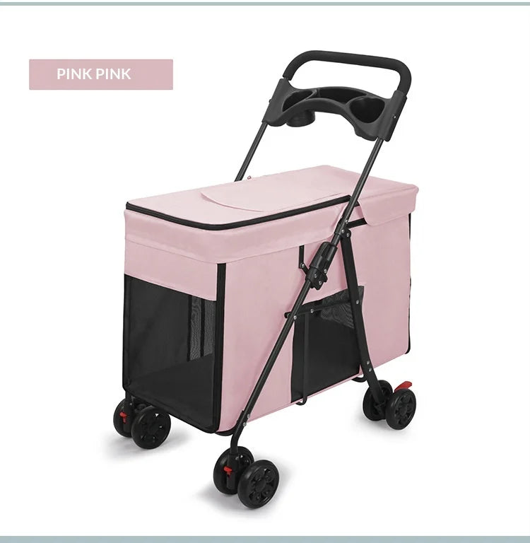 Large Dog Pet Stroller Foldable Multifunctional Outdoor All Terrain Portable Travel Carrier Dog Stroller Cat Stroller Dog Cart