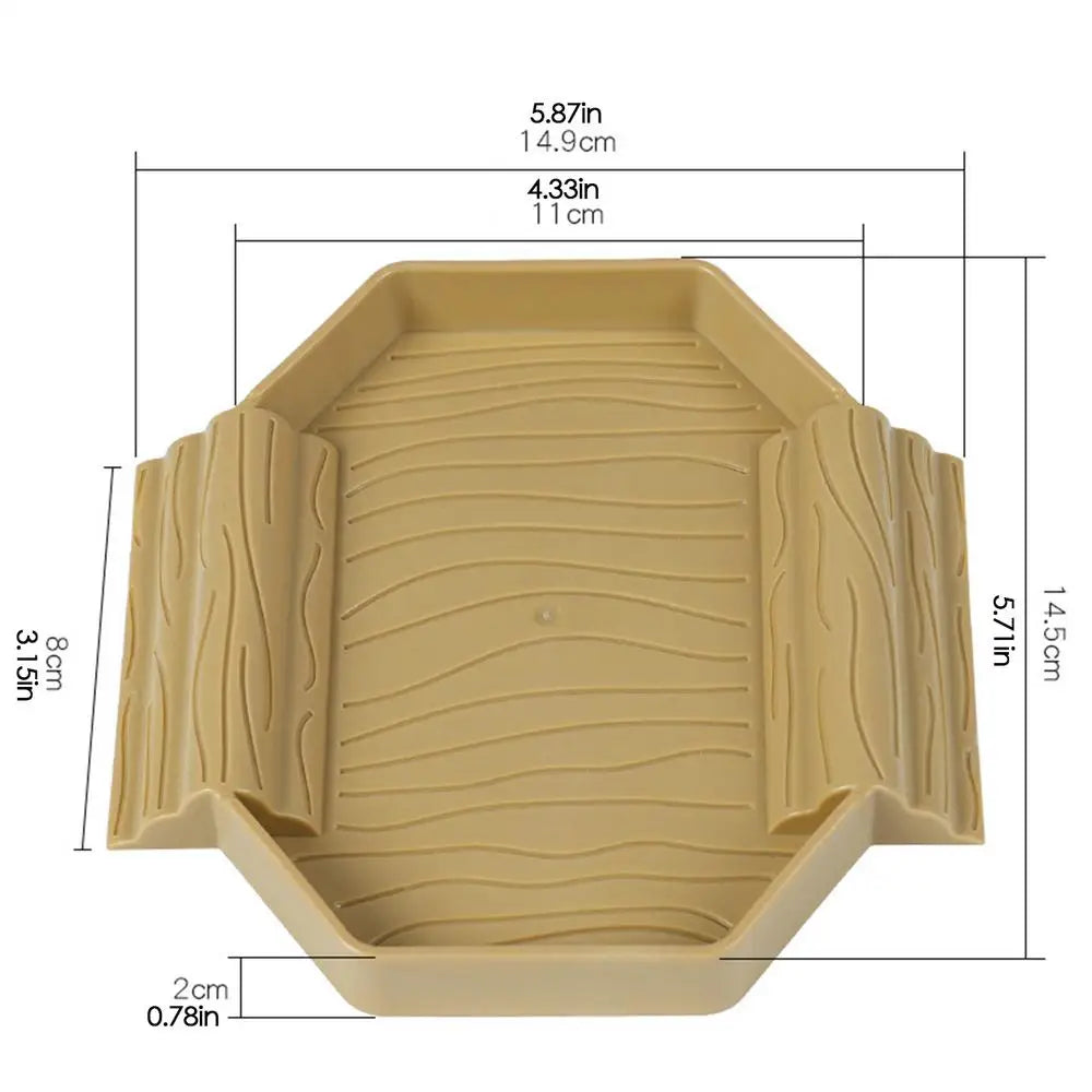 new Turtle Water Bowl Anti-Slip Reptile Pool Dish 2-in-1 Stain-Resistant Turtle Bathing And Feeding Tub For Snake Gecko Tortoise