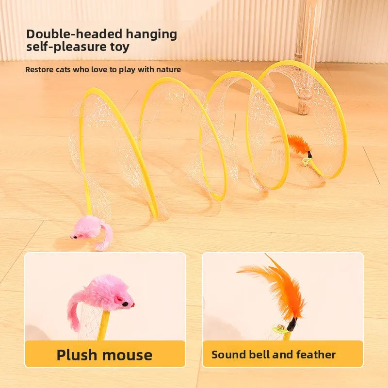 S-Type Foldable Cat Tunnel Toy — 8-Channel Steel Wire Self-Play Cat Supplies Tunnel