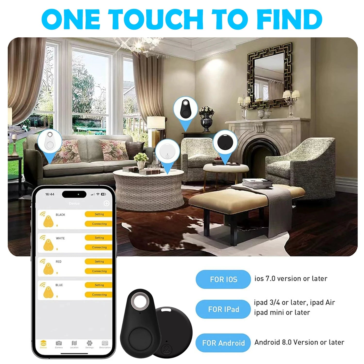 Bluetooth Two-Way Anti-Loss Alarm Locator for Phones, Keys & Wallets - Available in 2 Shapes