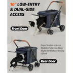 Dog Stroller for Large and Medium Dogs, Pet Stroller for 2 Small Dogs Up to 80 Lbs, Extra Large Heavy Duty, Folding and Breatha
