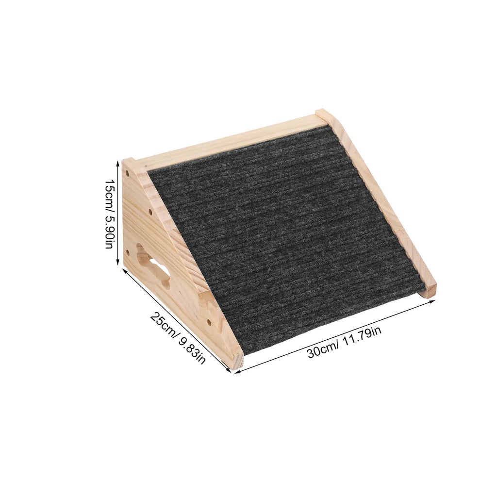 Sturdy Wooden Pet Ramp for Senior Dogs & Cats (11.79x9.82x5.89in)
