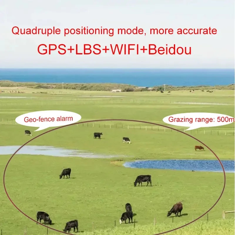 Solar-Powered GPS Livestock Tracker with Anti-Removal Alarm for Cattle, Sheep & Horses