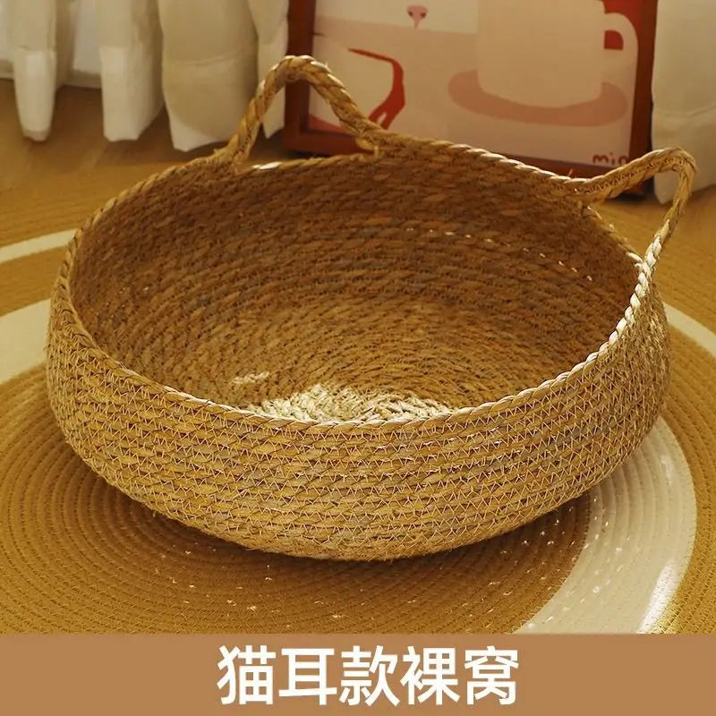 Woven Vine Cat Nest Bed, Cooling Design (All-Season)