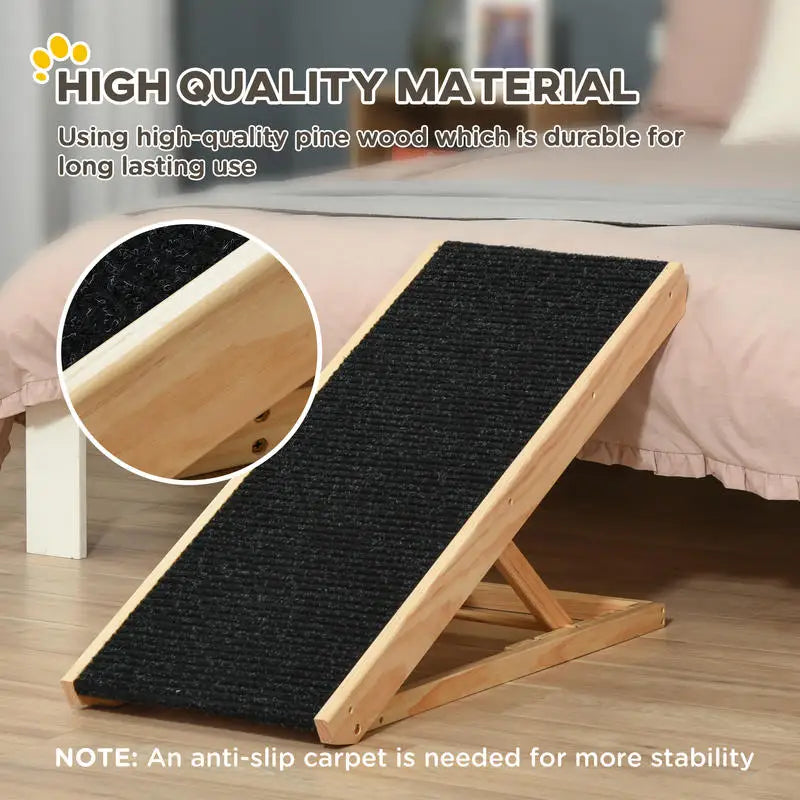 PawHut Foldable Elevated Pet Ramp (35.5x16x24in, Black)