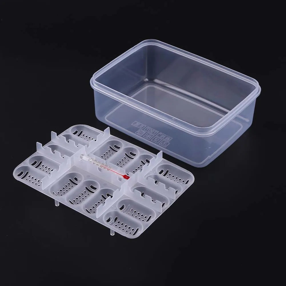 16 Grids Reptiles Lizard Snake Egg Incubator Tray Hatcher Plastic Breeding Case