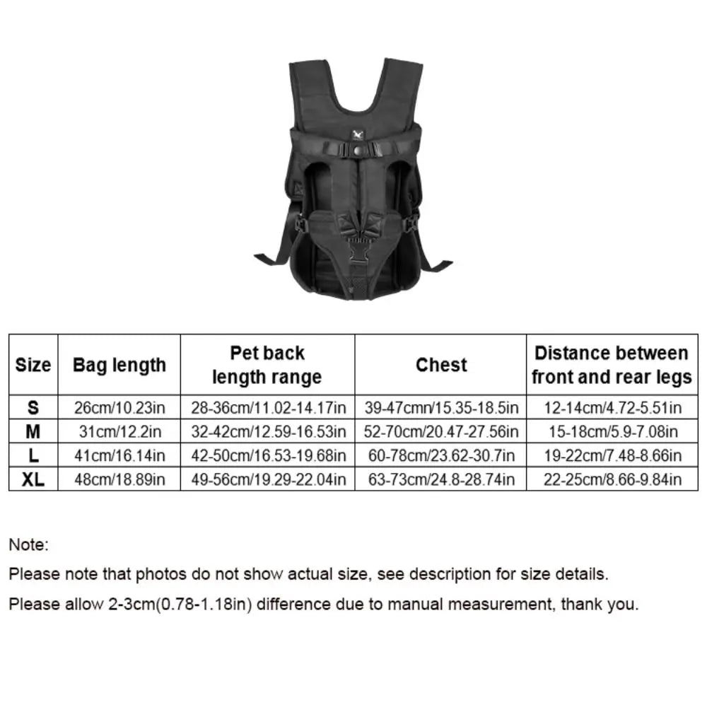 Adjustable Oxford Front Pet Backpack (Breathable, Multi-Size, All Seasons)
