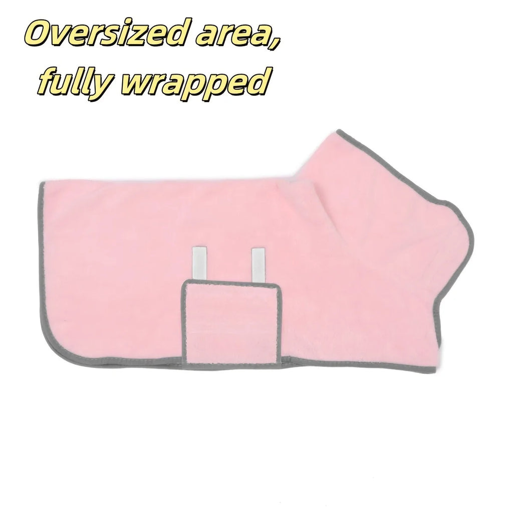 Super Absorbent Microfiber Pet Bathrobe Quick-Drying Soft Comfortable Towel Drying Robe Adjustable Hook And Loop Pet Supplies