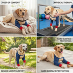 Adjustable Dog Elbow Protector Breathable Blue Red Dog Elbow Support Elastic Cuff Soft Fabric Dog Elbow Brace Injury Prevention