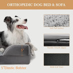 42x30in Orthopedic Dog Bed for Extra Large Dogs, Waterproof Egg Crate Foam (Grey)