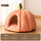 Pumpkin-Shaped Enclosed Winter Pet Bed (Cartoon Design)
