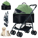 For Medium Dogs Cats 3-in-1 Pet Dog Stroller Wagon Removable Carrier Up to 55lbs Dog Carrier Backpack Travel Stroller