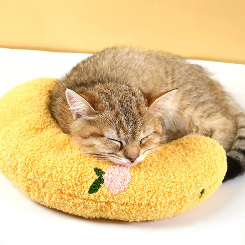 U-Shaped Pet Pillow Plush Sleep Aid for Cats & Dogs — Comfortable Winter Cervical Support Throw Pillow
