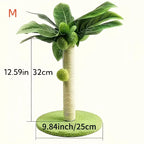 Coconut Tree Cat Scratching Post with Hanging Ball — All-Season Indoor Cat Exercise & Play Tower