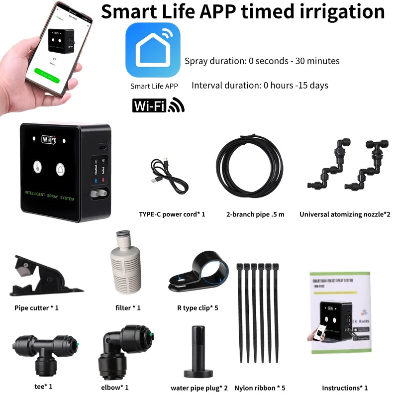 Reptile Humidifier Auto Fogger with Timer, 3 Mist Modes Smart Sensor for Terrariums/Amphibians, Quiet Spray System & Night Mode