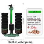 3-in-1 Submersible Aquarium Filter Pump (AC220V, Sponge + Biological + Chemical, Silent)