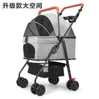 Upgraded Pet Stroller for Cats Dogs Compact Lightweight Foldable Teddy Bear for Outdoor Activities Detachable for Dog Walking