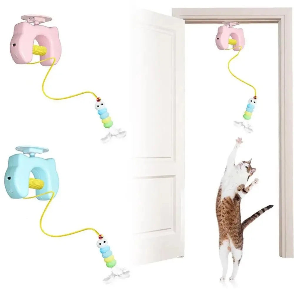 Electric Door-Hanging Auto-Lifting Cat Yoyo Ball — Rechargeable Elastic Rope Interactive Teaser