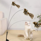 Plush Bird Cat Teaser Wand with Suction Cup