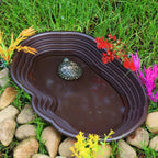 Reptile Bathing Dish Tortoise Feeder Amphibians Habitat Reptile Water Food Bowl Feeding Dish for Bearded Dragons Turtle