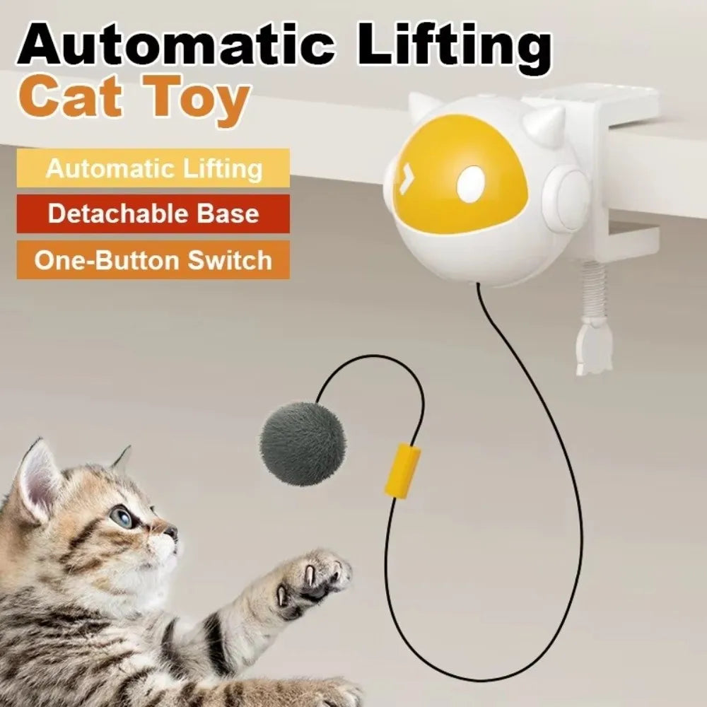 Electric Lifting Cat Teaser Toy — Self-Playing Interactive Hair Ball Up-Down Motion Training Toy
