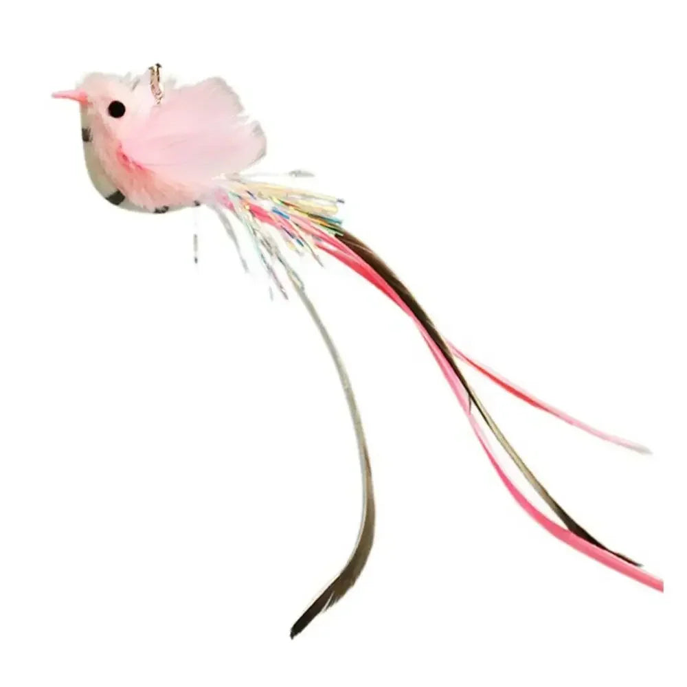 Plush Bird Cat Teaser Wand with Suction Cup