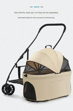 Pet Stroller for Small to Medium Dogs and Cats, Foldable and Detachable, Lightweight Portable Carrier, Travel Pet Carriage