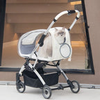 Lightweight Foldable Pet Stroller With Transparent Cover For Small Medium Dogs Detachable Dog Walking Cart Outdoor Carrier