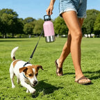 3 in 1 Stainless Steel Pet Water Bottle 32Oz Detachable Dog Drinking Bottle Large Capacity Multi-layered Pet Food Bottle Hiking