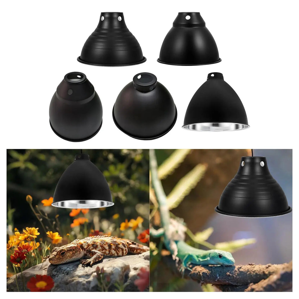 Reptile Dome Lamp Cover Aluminum Easy Installation Light Shade for Lizard Chameleon Bearded Dragon Reptile Terrarium Snake