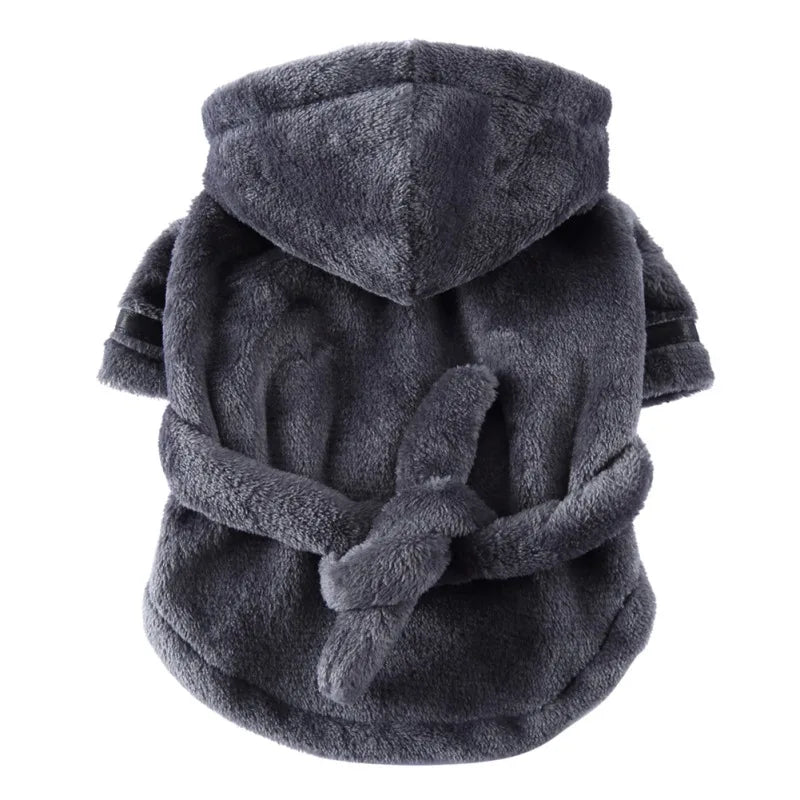 Pet Dog Towel Pajama with Hood Thickened Luxury Dog Bathrobe Quick Drying and Super Absorbent Dog Towel Puppy Shower Gown