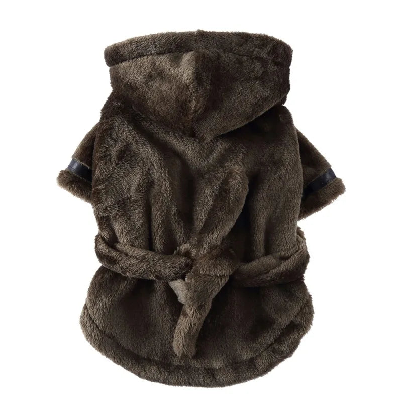 Pet Dog Towel Pajama with Hood Thickened Luxury Dog Bathrobe Quick Drying and Super Absorbent Dog Towel Puppy Shower Gown