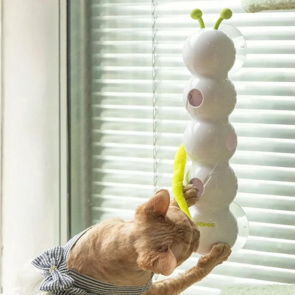Automatic Swinging Caterpillar Cat Teaser Stick Pro — Motion-Activated Interactive Toy with Replaceable Prey Tail