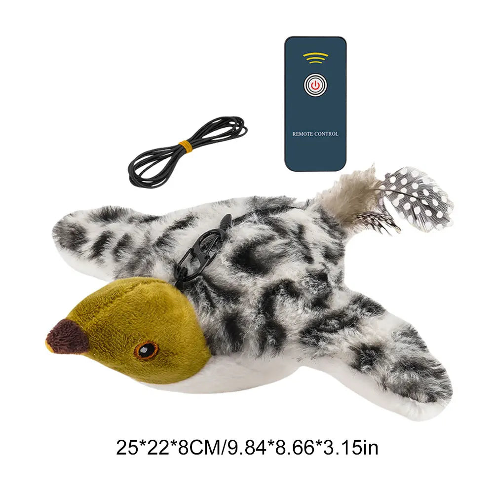 Rechargeable Flapping Sparrow Cat Toy — Simulated Chirping Electronic Bird Toy for Indoor Cats