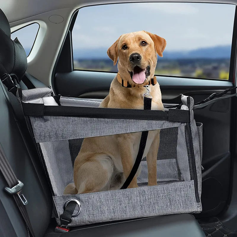 Portable Waterproof Dog Car Seat with Safety Mesh (Small & Medium Dogs)