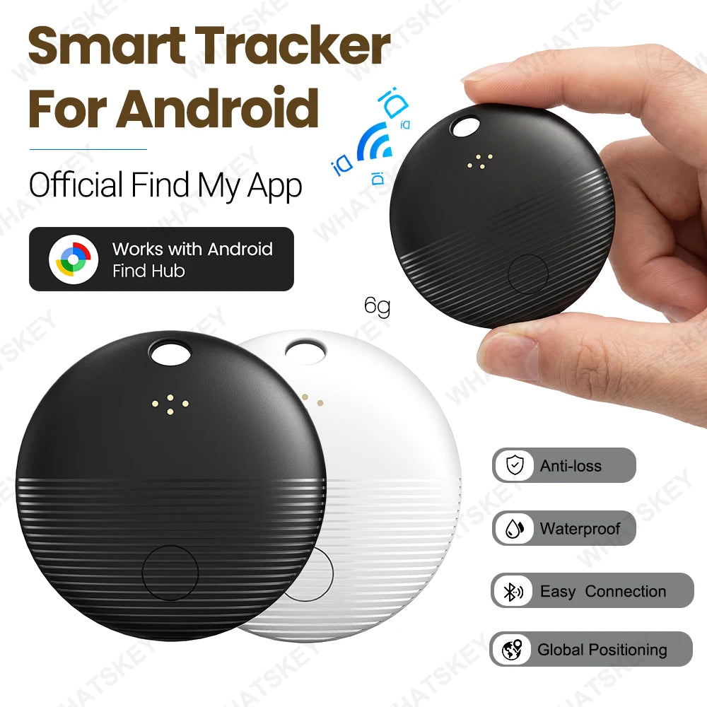 Rechargeable Google Find My GPS Tracker Tag for Android - Smart Location Tracker for Cars & Cycling