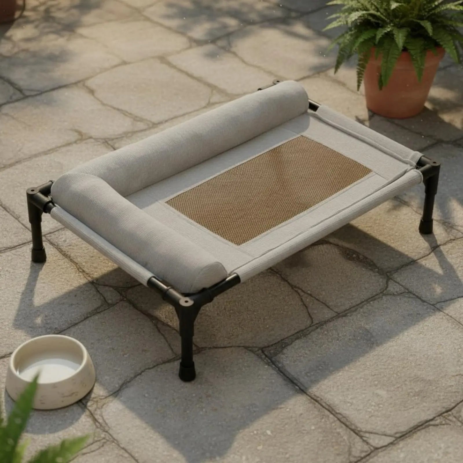 Elevated All-Season Pet Cot with Pillow Support (Travel-Friendly)