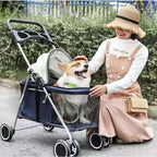 Portable Foldable Outdoor Pet Stroller Lightweight Small Dogs Cats Rabbits Pet Stroller Pet Stoller Stroller for Dog Dog Trolley