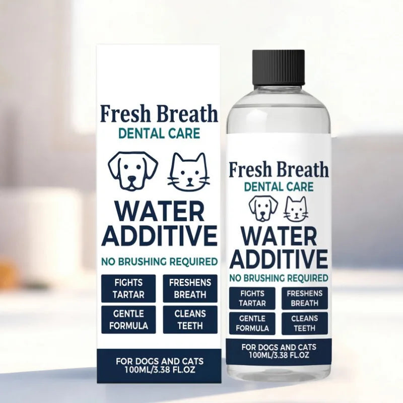 100ml Fresh Breath Dog Cat Mouthwash Gentle Formula To Fight Tartar Pet Dental Care Water Additive Freshen Breath No Brushing