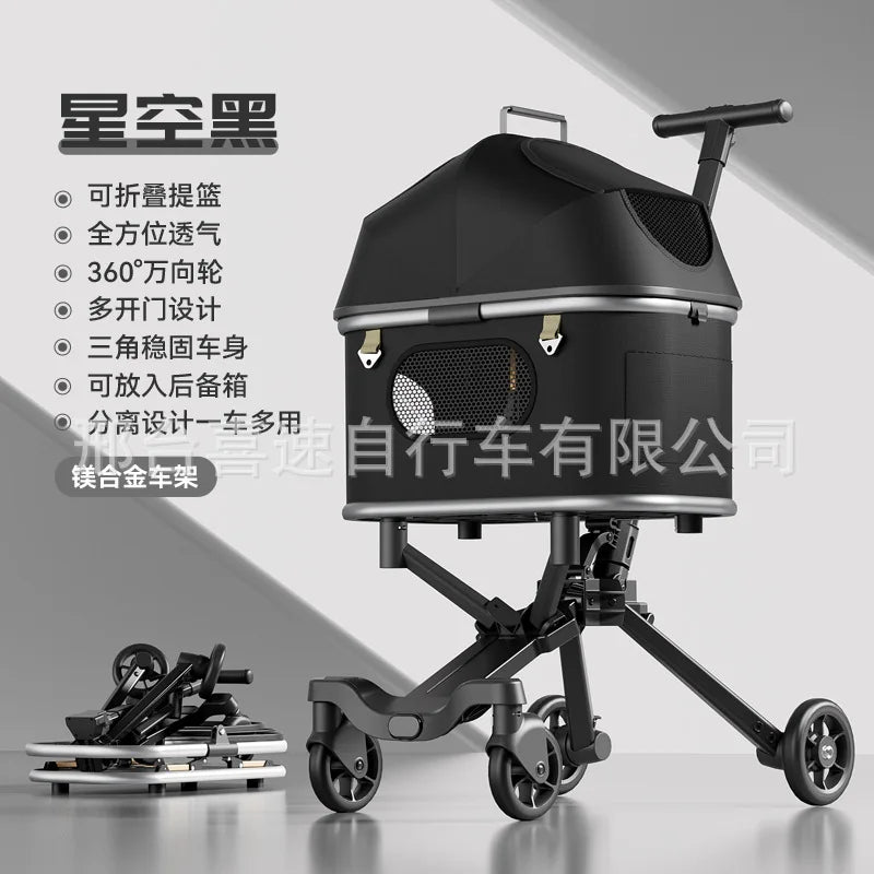 New Style Lightweight Foldable Detachable Pet Stroller Small Dog Cat Stroller Travel Carrier Cage For Walking Outdoors