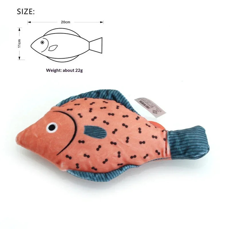 Realistic Catnip & Silvervine Plush Fish Kicker Toy — Interactive Wand & Chew-Resistant Cat Toy