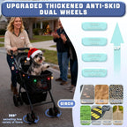 4 Wheels Pet Stroller 4 in 1 Pet Stroller with Detachable Carrier for Small & Medium Dogs Cats up to 55 lbs Easy-Folding Travel