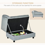 Luxury Dog Sofa Bed with Hidden Storage (Pale Gray)
