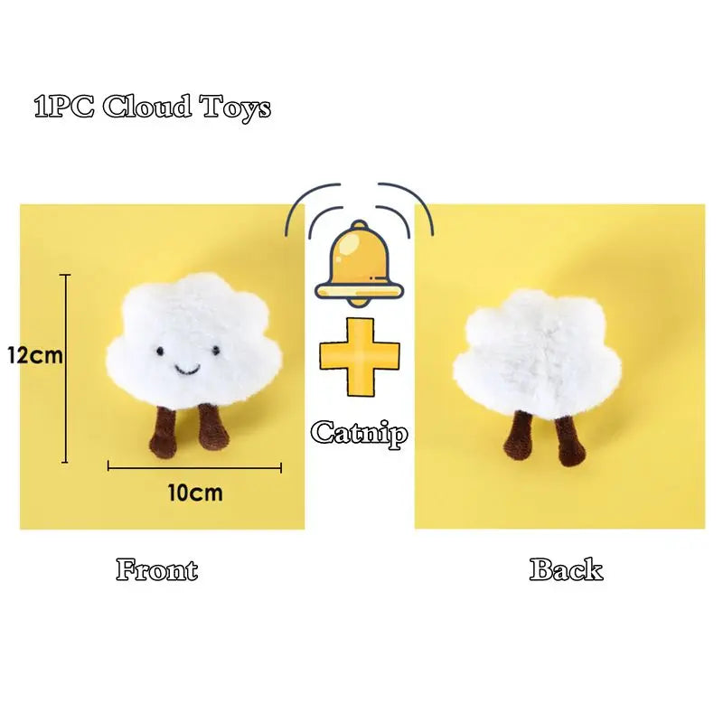 Catnip Squeaky Cat Plush Toy with Bell — Cute Interactive Kitten Toy with Built-In Sound