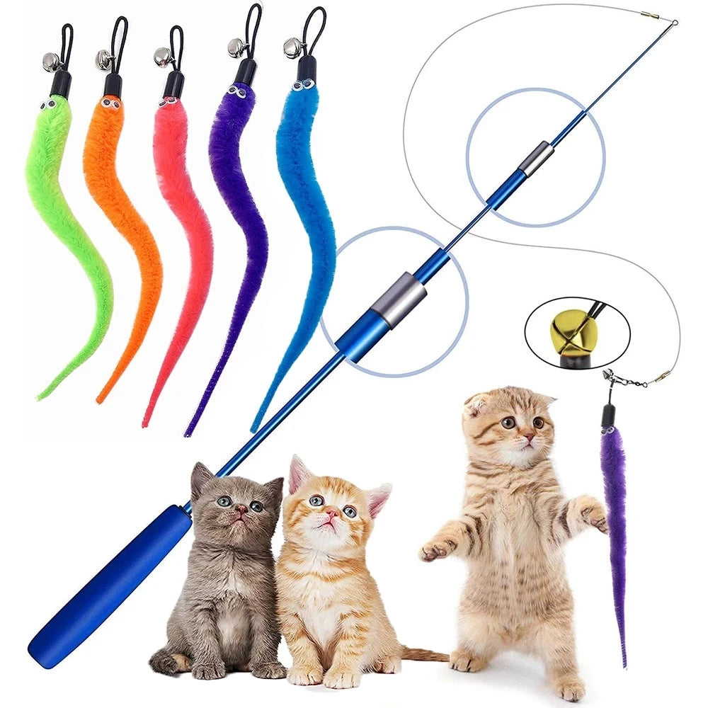 Replacement Worm Head Attachments for Cat Teaser Wands (5–11 Pack)