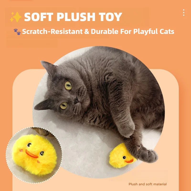 Touch-Activated Sound Cat Teaser Toy — Bite-Resistant Animal Sound Frog, Bird, Cricket & Mouse Toy