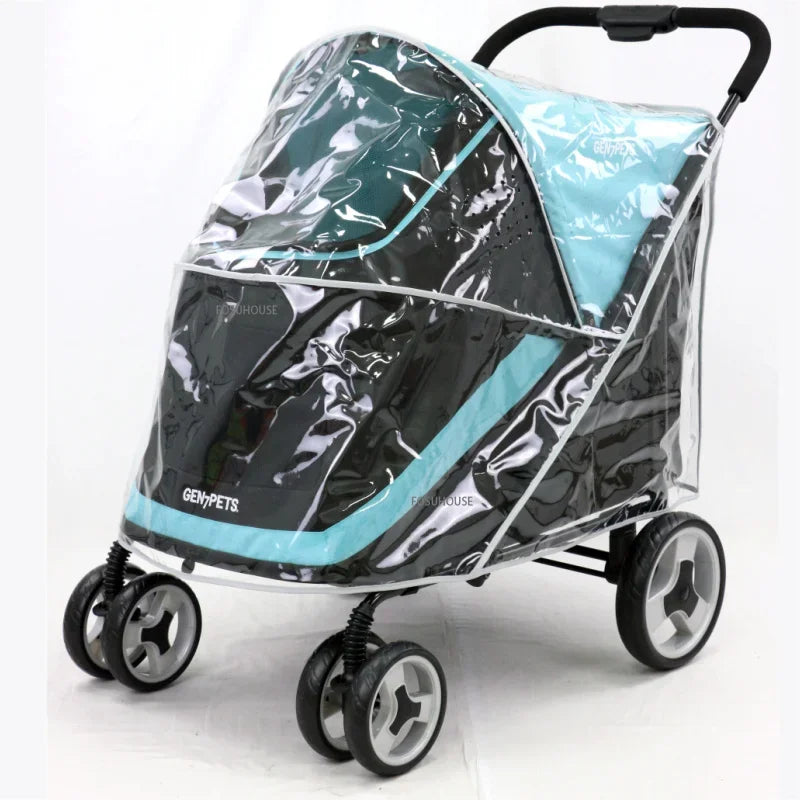 Modern Portable 55kg Large Dog Pet Stroller Cats Dogs Cart 4-wheel Foldable Large Capacity Stroller Outdoor Travel Trolley a