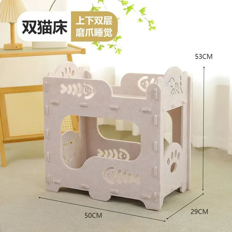 Two-Layer Tree Hole Cave Bed for Cats & Dogs (Eco-Friendly)