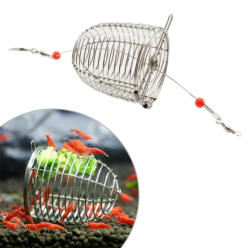 Stainless Steel Shrimp Feeding Dish Bowl (Metal Bait Cage, Fish Tank Food Container)