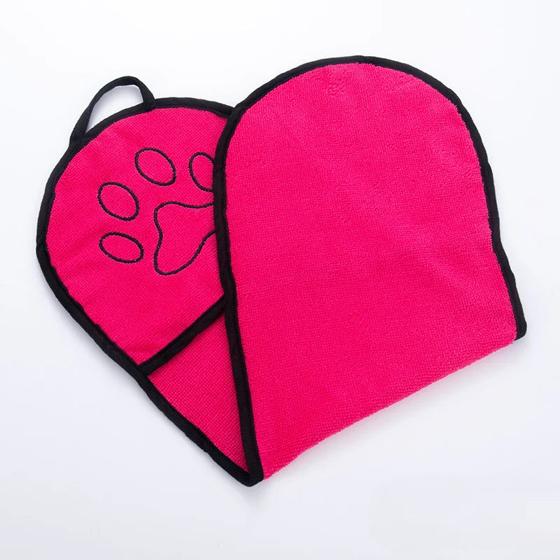 Soft Dog Bath Robe Towel Quick Dry Pet Towel Fiber Absorbent Cat Bath Towel Convenient Pet Cleaning Washcloth Dog Accessories
